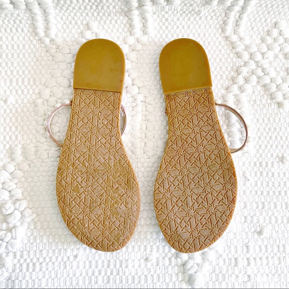 Badgley Mischka Grant Satin Jewel Pearl Embellished T-Strap Sandals New in Box - Picture 7 of 10